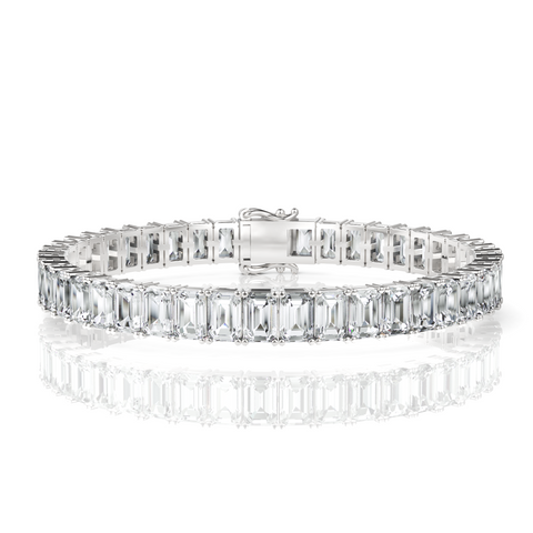 Emerald Cut Moissanite Tennis Bracelet