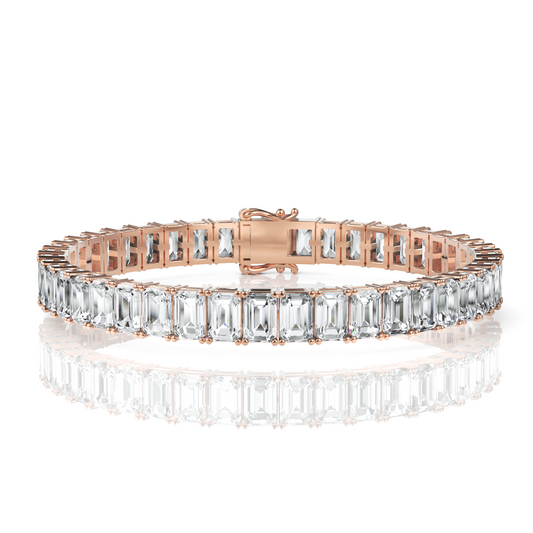 Emerald Cut Moissanite Tennis Bracelet