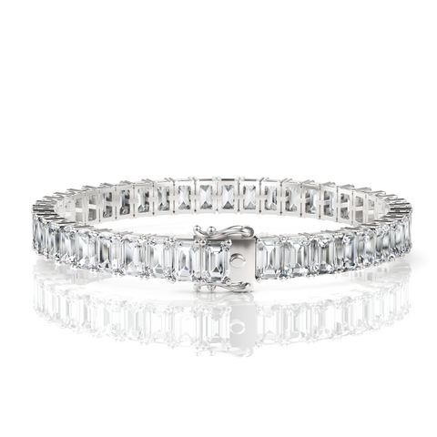 Emerald Cut Moissanite Tennis Bracelet