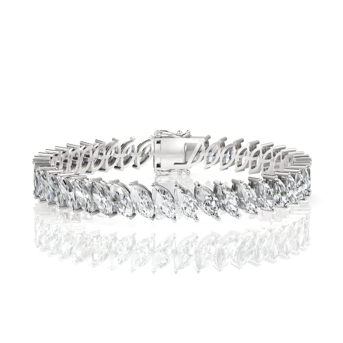 Marquise Cut Moissanite Tennis Bracelet