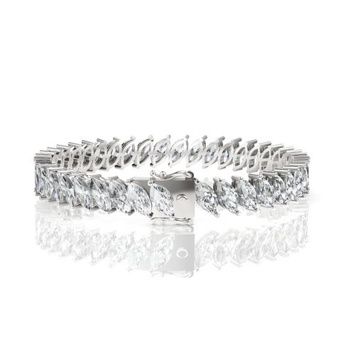 Marquise Cut Moissanite Tennis Bracelet