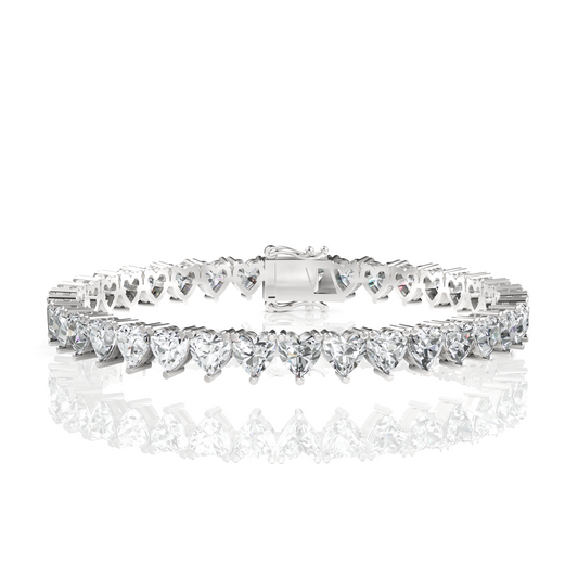 Heart Cut Moissanite Tennis Bracelet