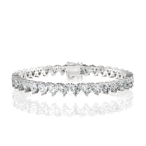 Heart Cut Moissanite Tennis Bracelet