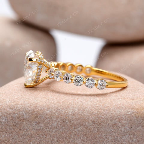 2.797 CT Round, Heart Cut Colorless Engagement Ring