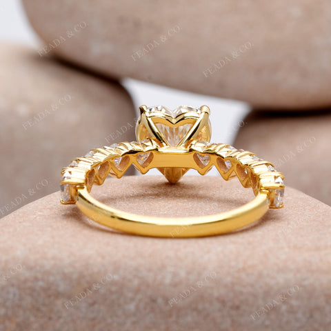 3.05 CT Heart Cut Colorless Engagement Ring