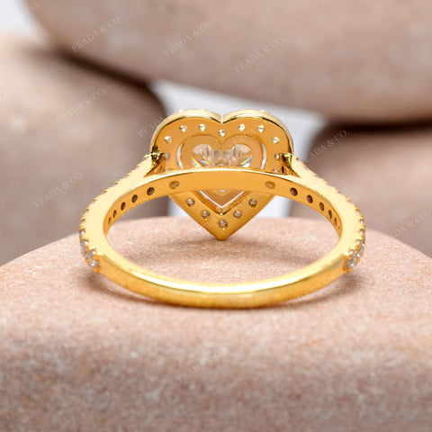 1.73 CT Round, Heart Cut Colorless Engagement Ring