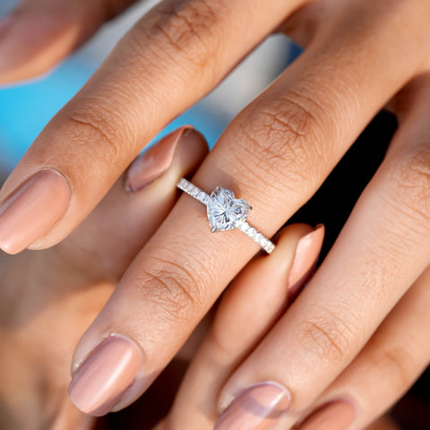 2.752 CT Round, Heart Cut Colorless Engagement Ring