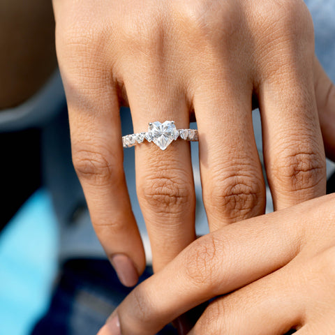 3.05 CT Heart Cut Colorless Engagement Ring