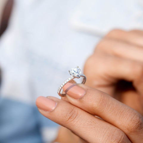 2.752 CT Round, Heart Cut Colorless Engagement Ring