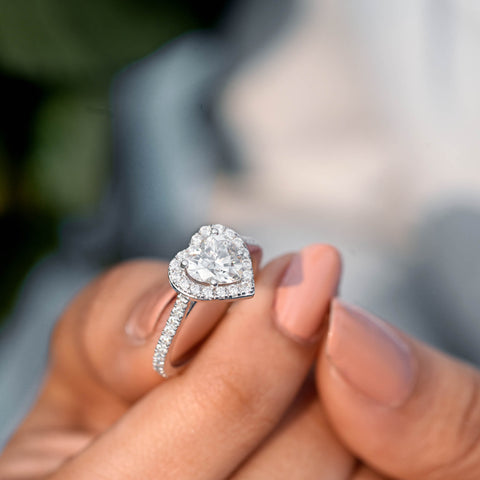 1.73 CT Round, Heart Cut Colorless Engagement Ring