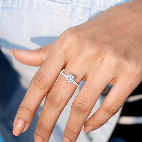 2.752 CT Round, Heart Cut Colorless Engagement Ring