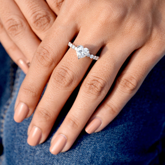 2.797 CT Round, Heart Cut Colorless Engagement Ring