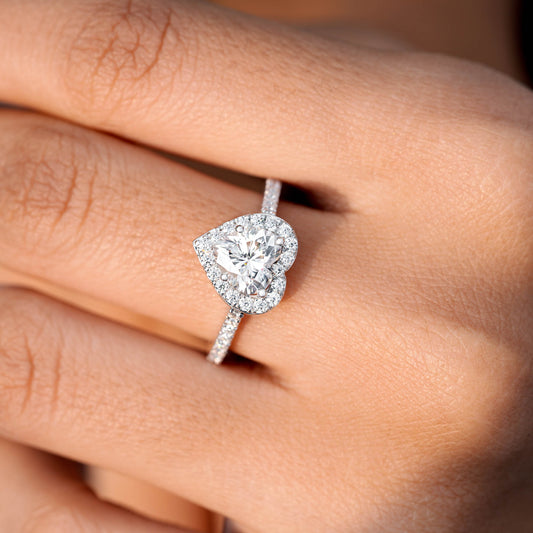 1.73 CT Round, Heart Cut Colorless Engagement Ring