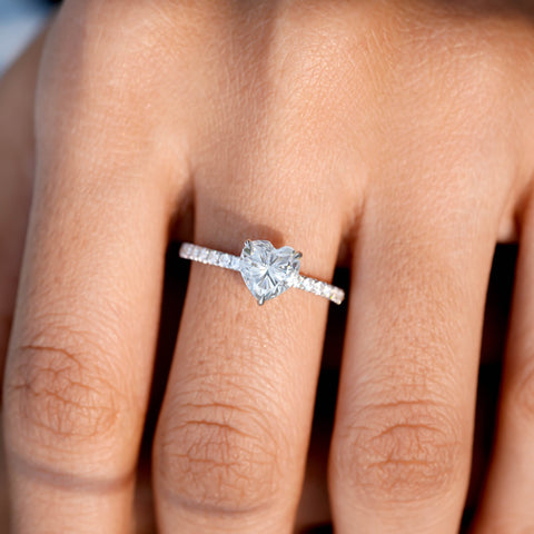 2.752 CT Round, Heart Cut Colorless Engagement Ring