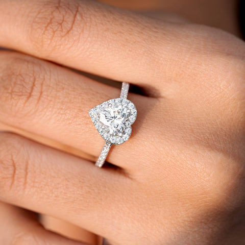 1.73 CT Round, Heart Cut Colorless Engagement Ring