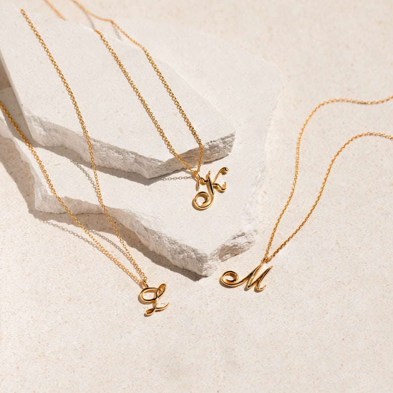 Dainty Letter Initial Necklace, Delicate Everyday Jewelry