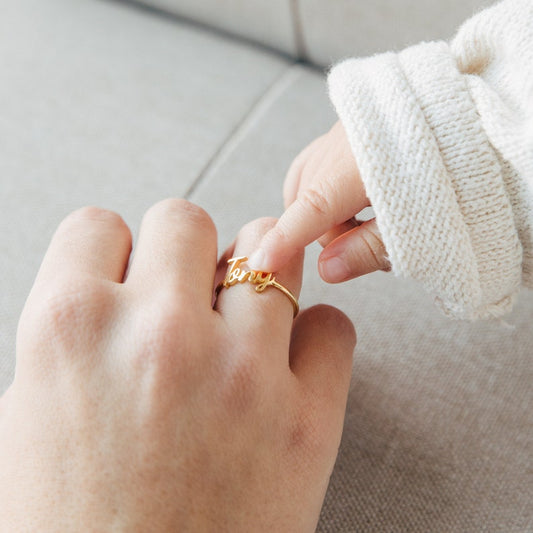 Mothers Ring, Baby Name Ring in Sterling Silver, Perfect Gift for Mom, Personalized Jewelry