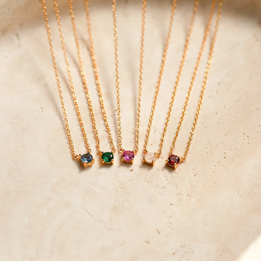 Dainty Birthstone Necklace, Personalized Birthstone Jewelry for Everyday Wear