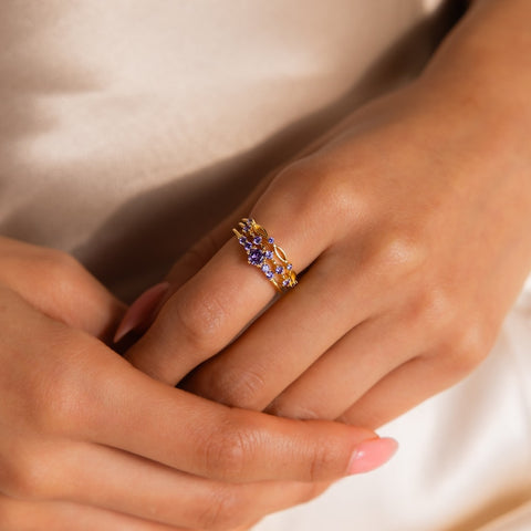 Amethyst Ring Set, Stackable Everyday Gemstone Rings