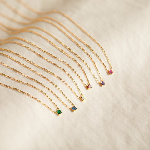 Dainty Birthstone Necklace, Personalized Birthstone Jewelry for Everyday Wear