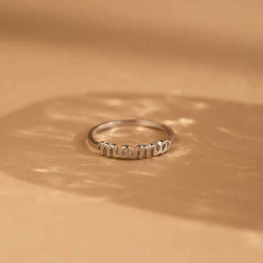 Dainty Mama Sterling Silver Ring