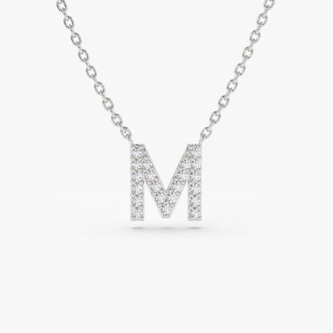 Initial Necklace, Diamond Initial Necklace, Letter Necklace, Single Initial Diamond Necklace, Personalized Gift