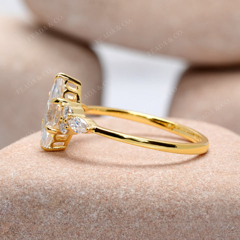 1.3 CT Round, Marquise Cut Colorless Engagement Ring