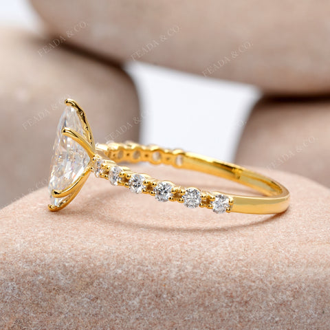 1.36 CT Round, Marquise Cut Colorless Engagement Ring