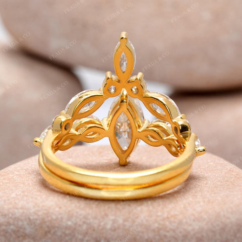 2.75 CT Round, Marquise Cut Colorless Engagement Ring