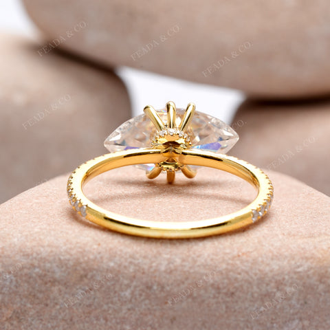 2.796 CT Marquise, Round Cut Colorless Engagement Ring