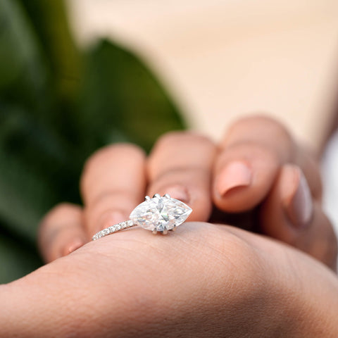 2.796 CT Marquise, Round Cut Colorless Engagement Ring