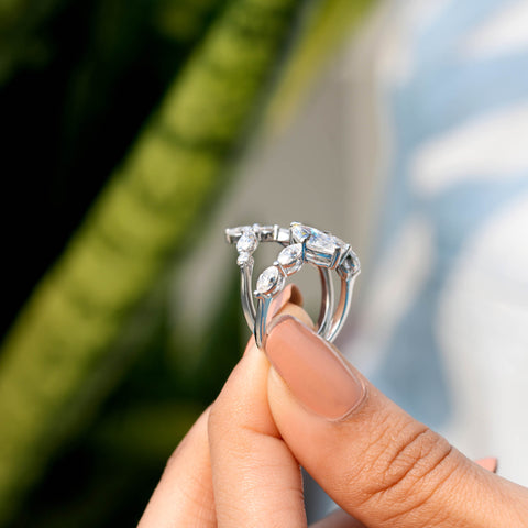 2.75 CT Round, Marquise Cut Colorless Engagement Ring