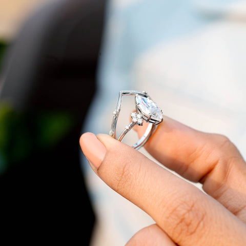 1.68 CT Round, Marquise Cut Colorless Engagement Ring