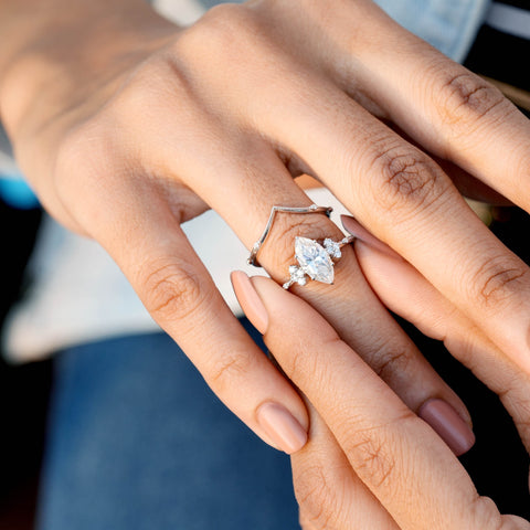 1.68 CT Round, Marquise Cut Colorless Engagement Ring
