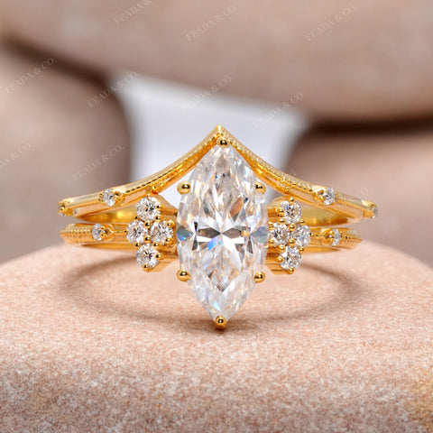 1.68 CT Round, Marquise Cut Colorless Engagement Ring