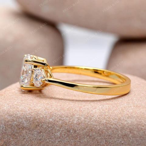 1.75 CT Oval, Heart Cut Colorless Engagement Ring