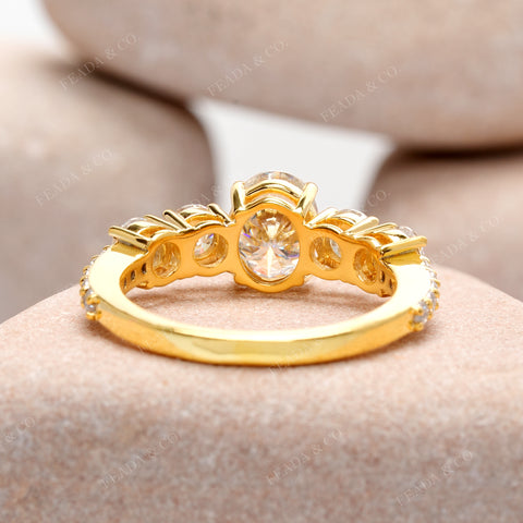 2.45 CT Round, Oval Cut Colorless Engagement Ring