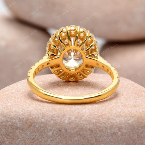 3.392 CT Round, Oval Cut Colorless Engagement Ring