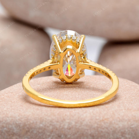 3.188 CT Round, Oval Cut Colorless Engagement Ring