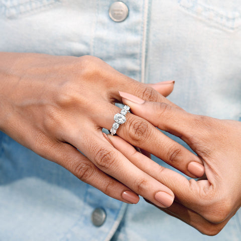 2.45 CT Round, Oval Cut Colorless Engagement Ring