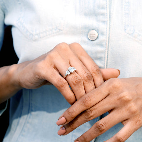 2.25 CT Oval Cut Colorless Engagement Ring