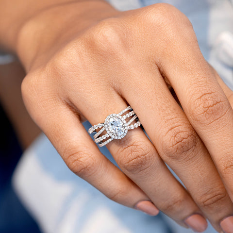 2.25 CT Round, Oval Cut Colorless Engagement Ring