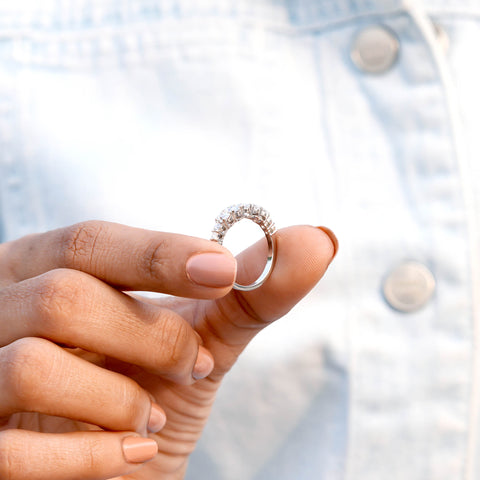 1.24 CT Round, Oval Cut Colorless Engagement Ring