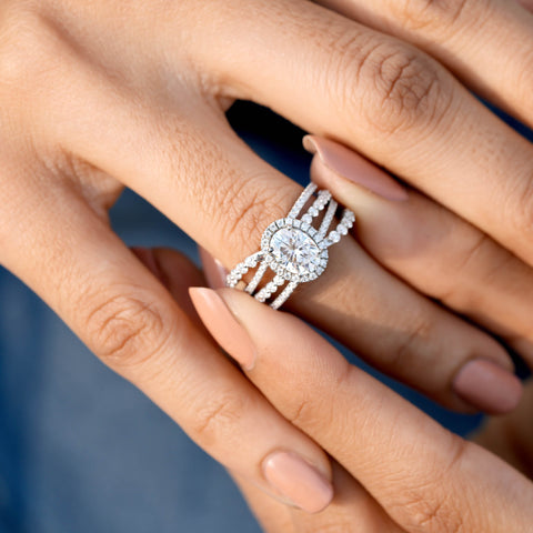 2.25 CT Round, Oval Cut Colorless Engagement Ring