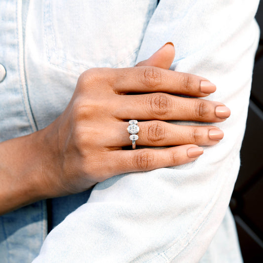 2.25 CT Oval Cut Colorless Engagement Ring