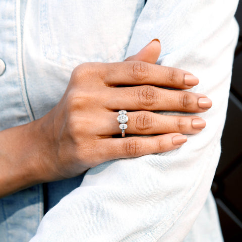 2.25 CT Oval Cut Colorless Engagement Ring