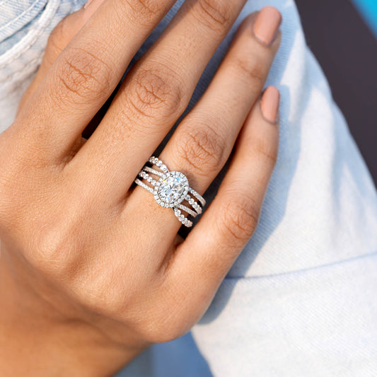 2.25 CT Round, Oval Cut Colorless Engagement Ring