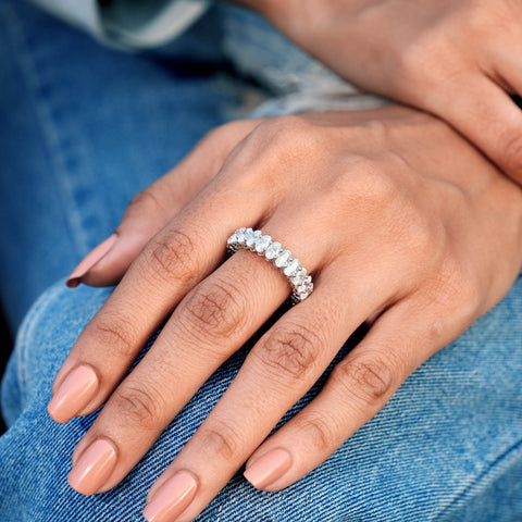 buj 38 5.75 CT Oval Cut Colorless Engagement Ring