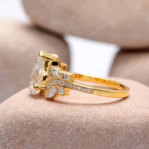 2.47 CT Marquise, Pear, Round Cut Colorless Engagement Ring