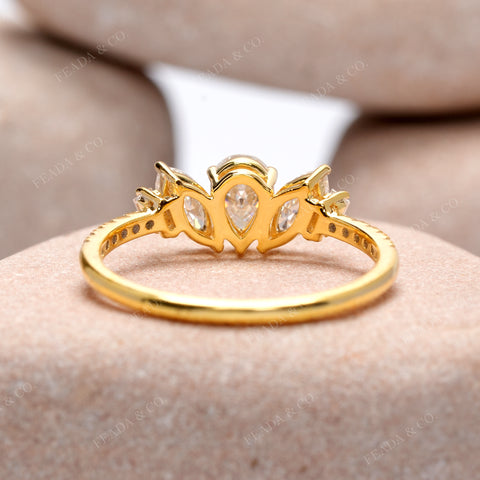 1.19 CT Pear Diamond Premium Three Stone Engagement Ring